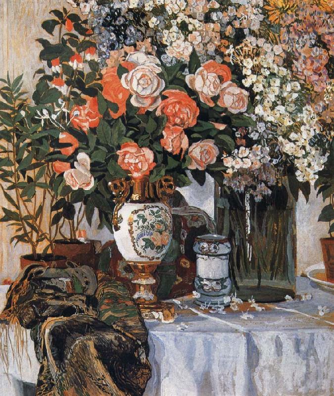 Alexander Yakovlevich GOLOVIN Rose and China Sweden oil painting art